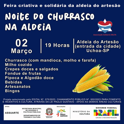 Feira Criativa e Solidária da Aldeia do Artesão com a “Noite do Churrasco na Aldeia"