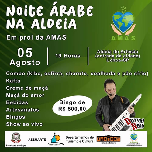 Aldeia do Artesão de Uchoa terá Noite Árabe